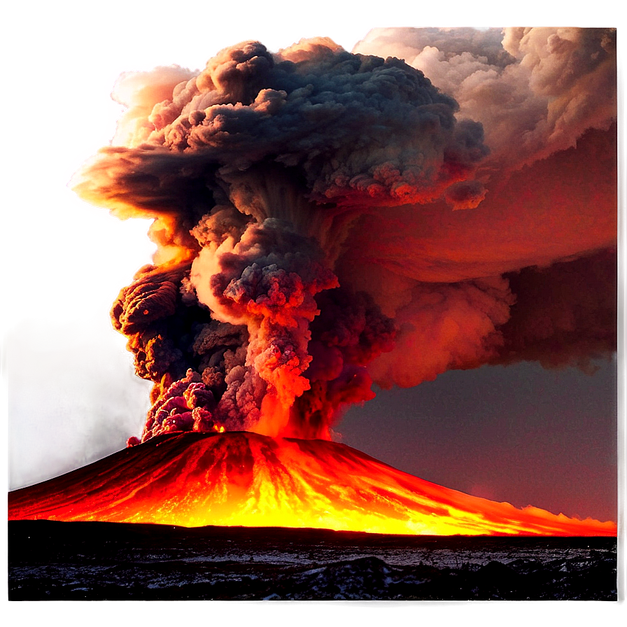 Volcano In Sunset Glow Png Gak77 PNG Image