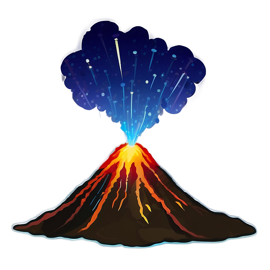 Volcano Under Stars Png 05232024 PNG Image