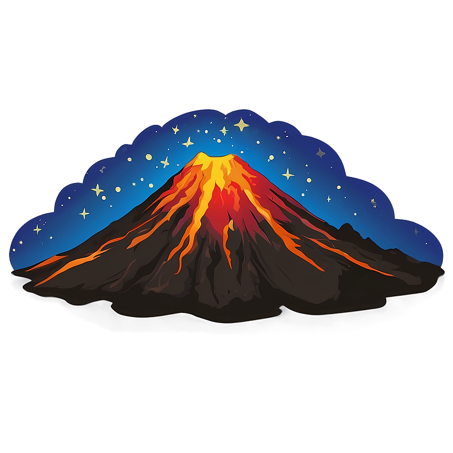 Volcano Under Stars Png Kmq68 PNG Image