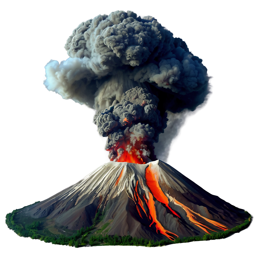 Volcano With Ash Plume Png 35 PNG Image