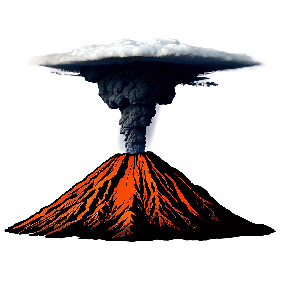 Volcano With Ash Plume Png Lbr55 PNG Image