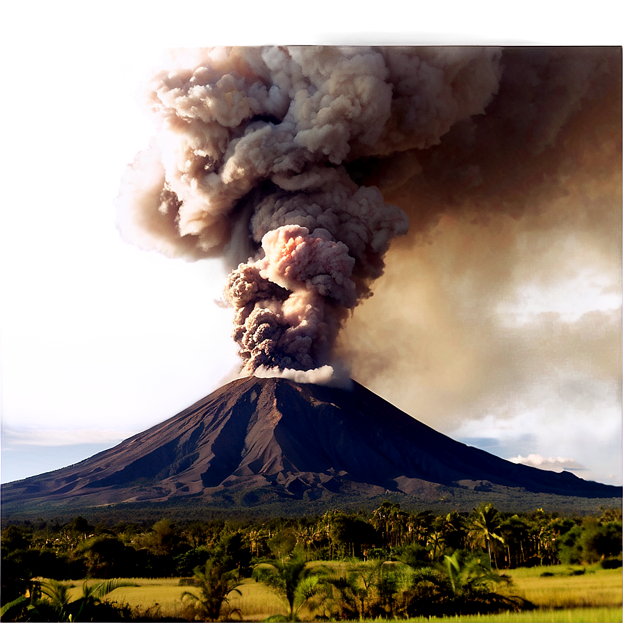 Volcano With Ash Plume Png Vay26 PNG Image