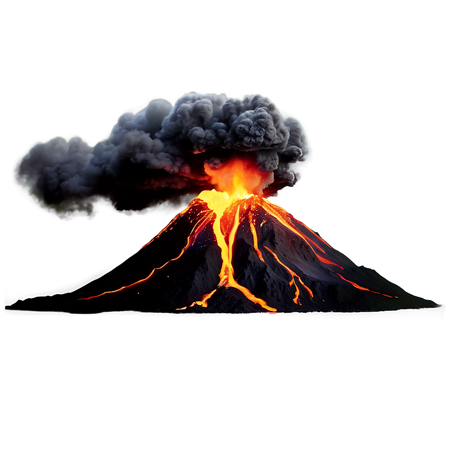 Volcano With Fiery Sky Png Hqc92 PNG Image