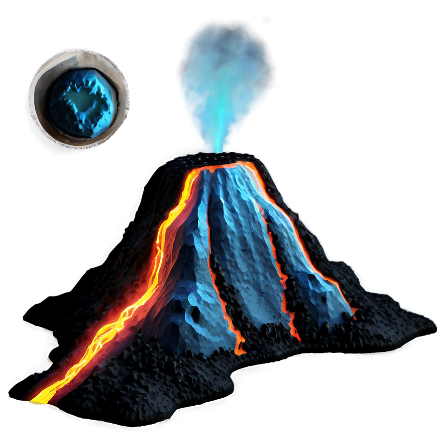 Volcano With Flowing Lava Png 13 PNG Image