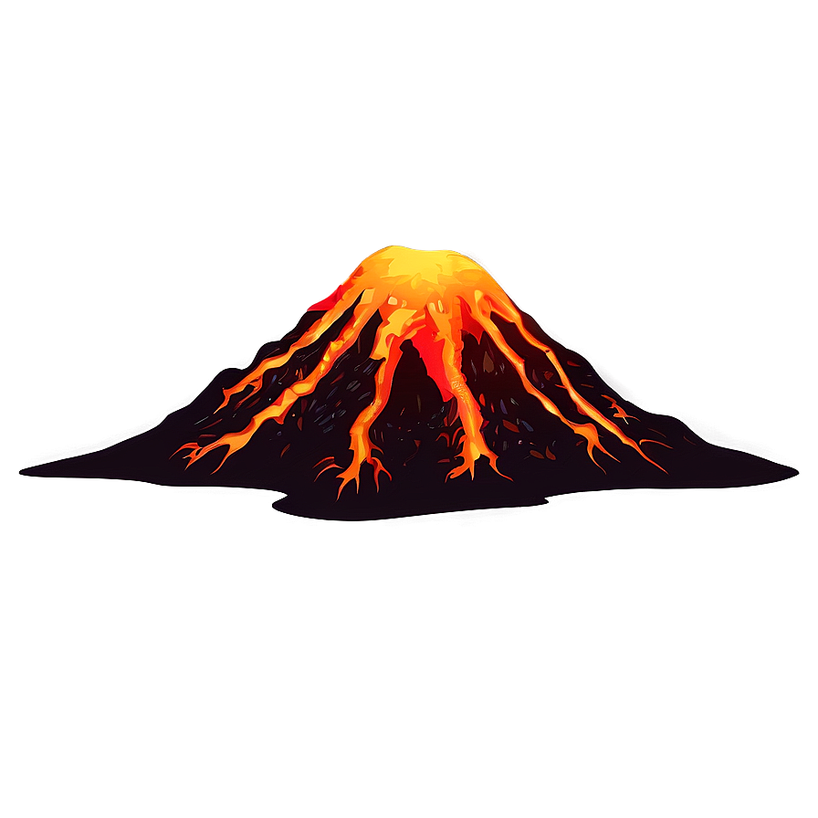 Volcano With Glowing Magma Png Glw PNG Image