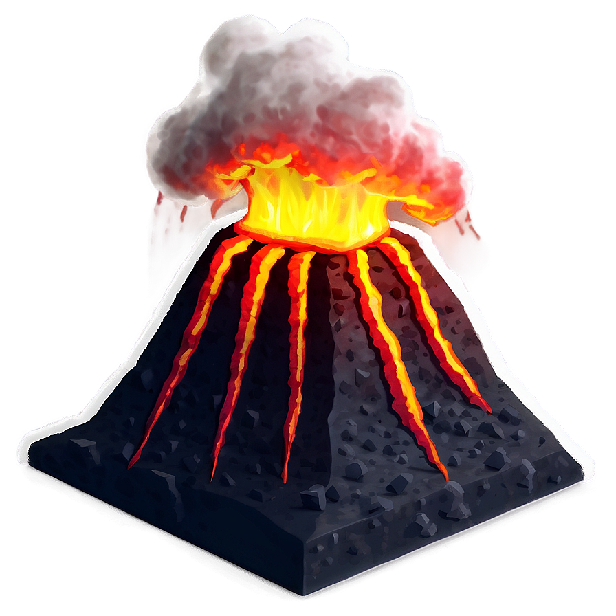 Volcano With Glowing Magma Png Kdq78 PNG Image