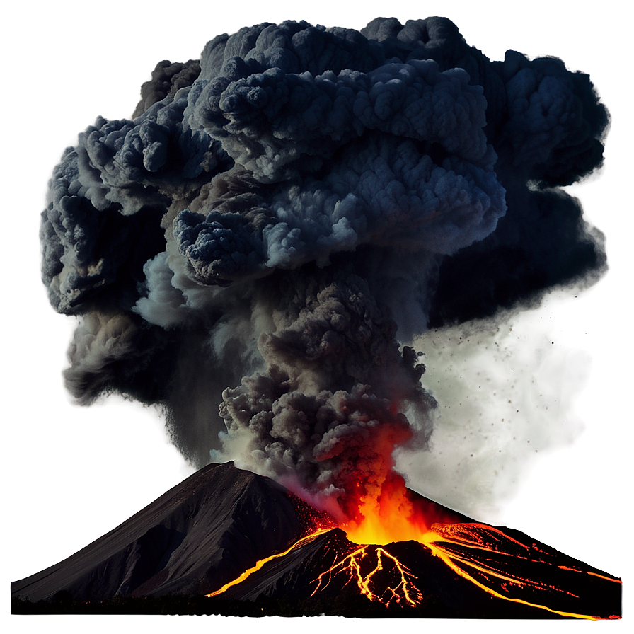 Volcano With Thunderstorm Png Hmp PNG Image