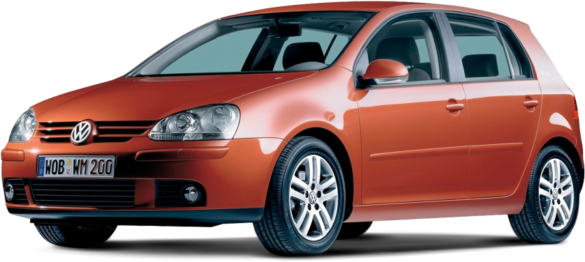 Volkswagen Golf Red Side View PNG Image