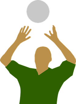 Volleyball Player Blocking Ball PNG Image