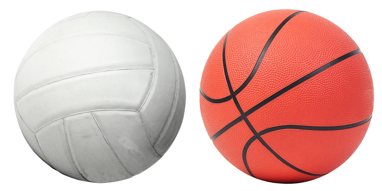 Volleyballand Basketball Sideby Side PNG Image