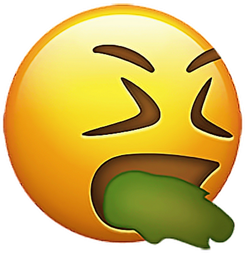 Vomiting Emoji Graphic PNG Image