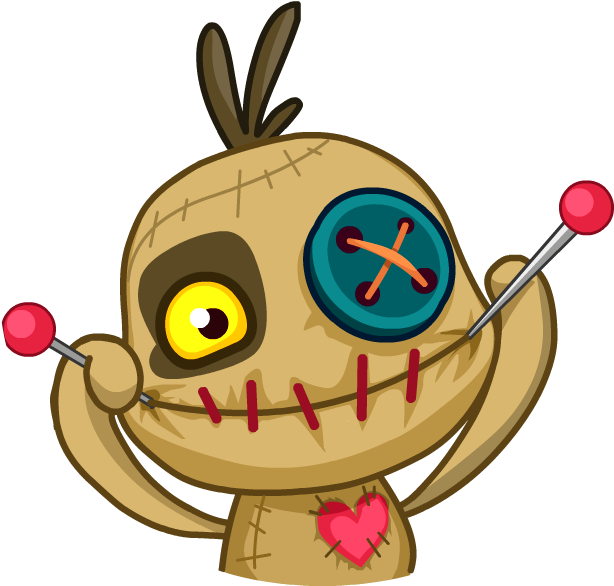 Voodoo Doll Cartoon Character PNG Image