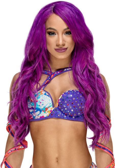 W W E Diva With Purple Hair PNG Image