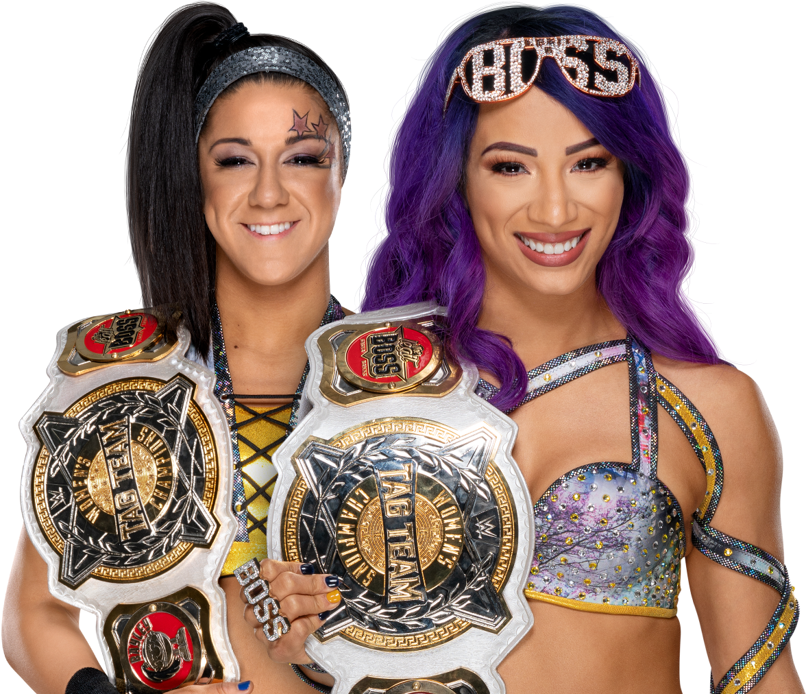 W W E Women Tag Team Champions PNG Image