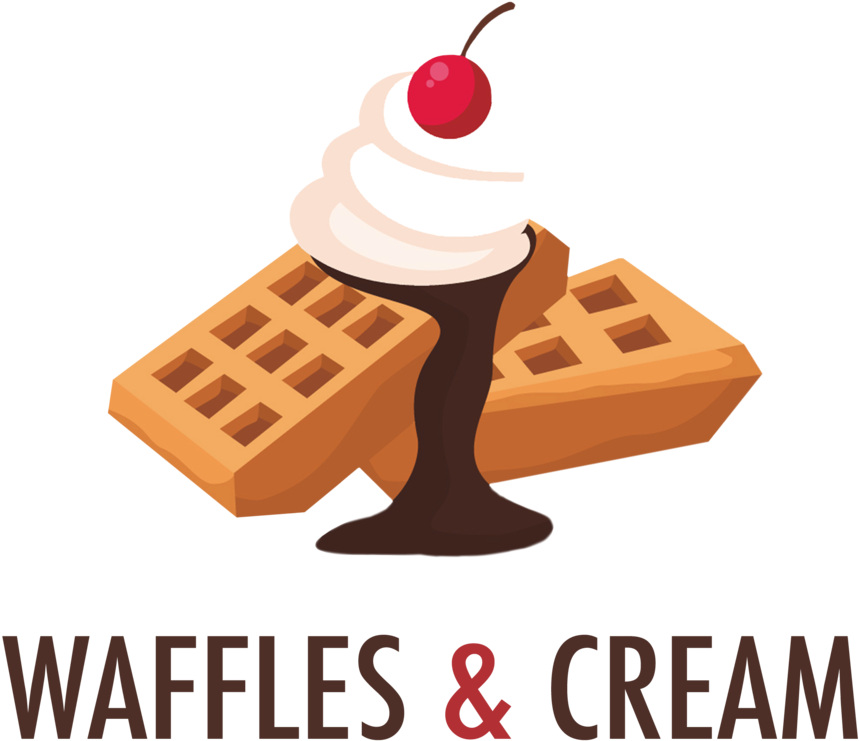 Wafflesand Cream Dessert Illustration PNG Image