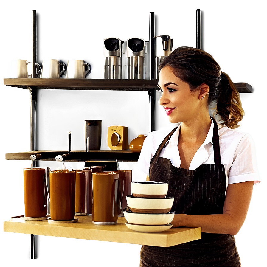 Waitress In Coffee Shop Png Kri PNG Image