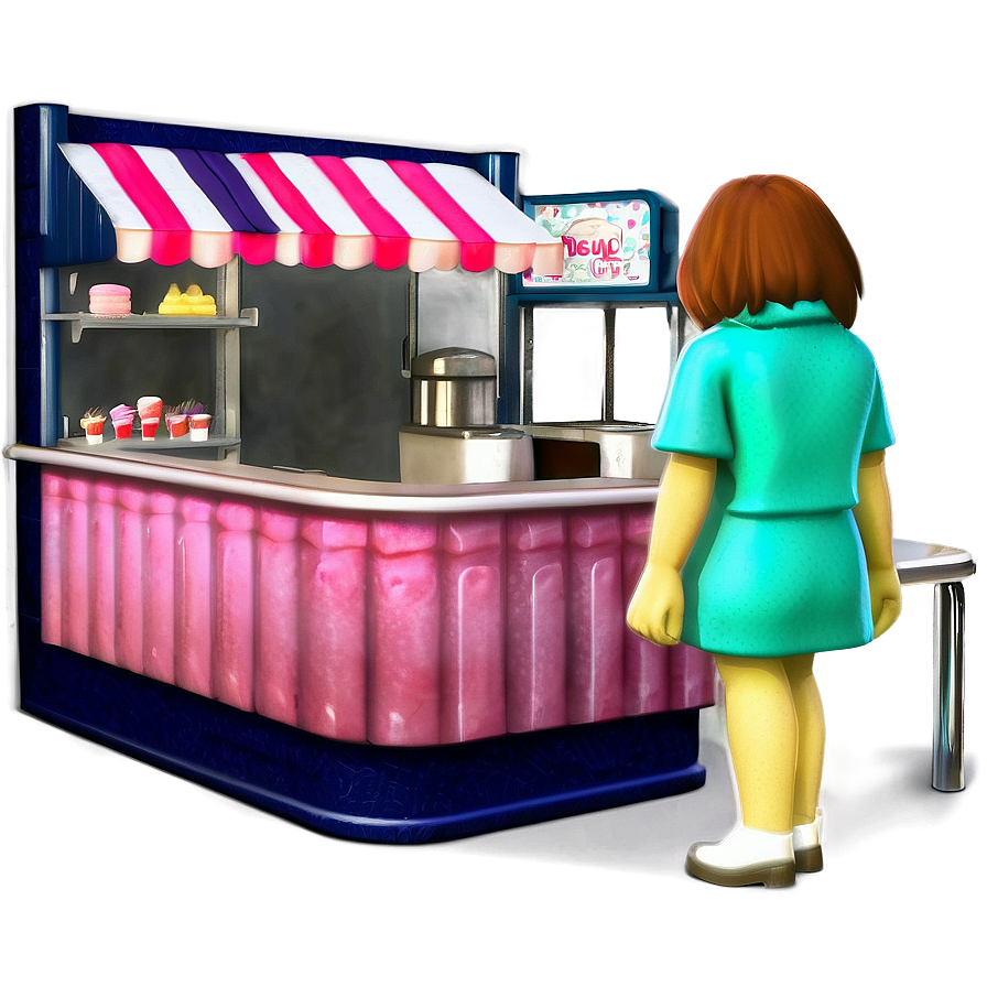 Waitress In Ice Cream Parlor Png 06272024 PNG Image