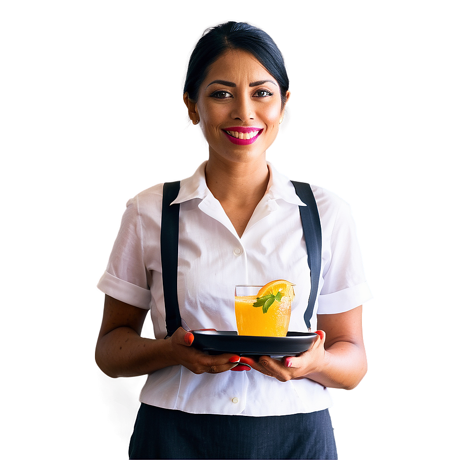 Waitress With Cocktails Png 06272024 PNG Image