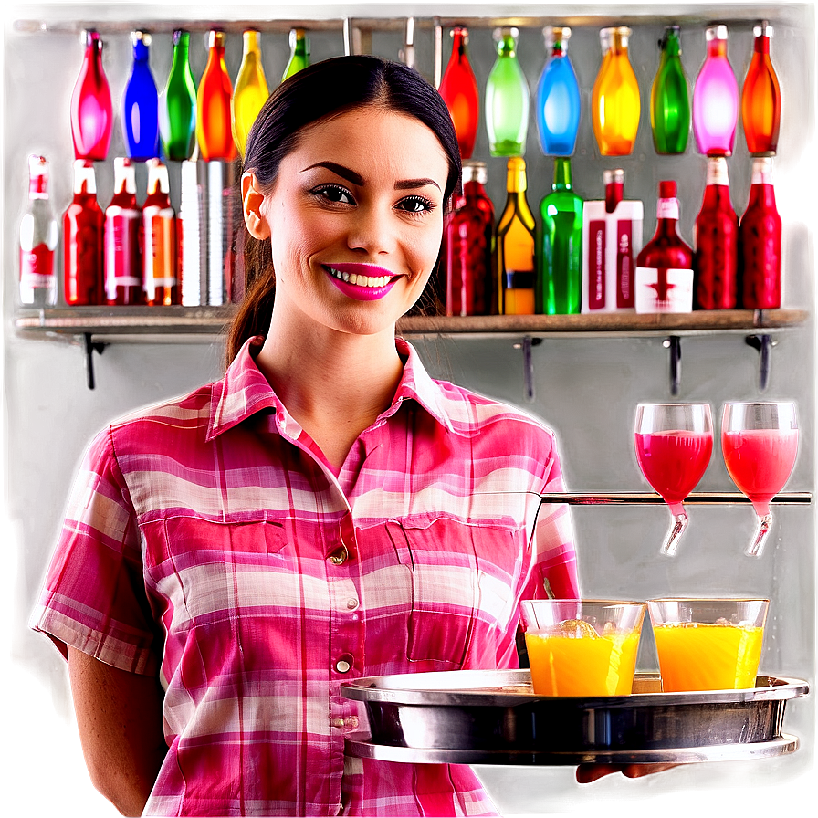 Waitress With Cocktails Png Nqa14 PNG Image