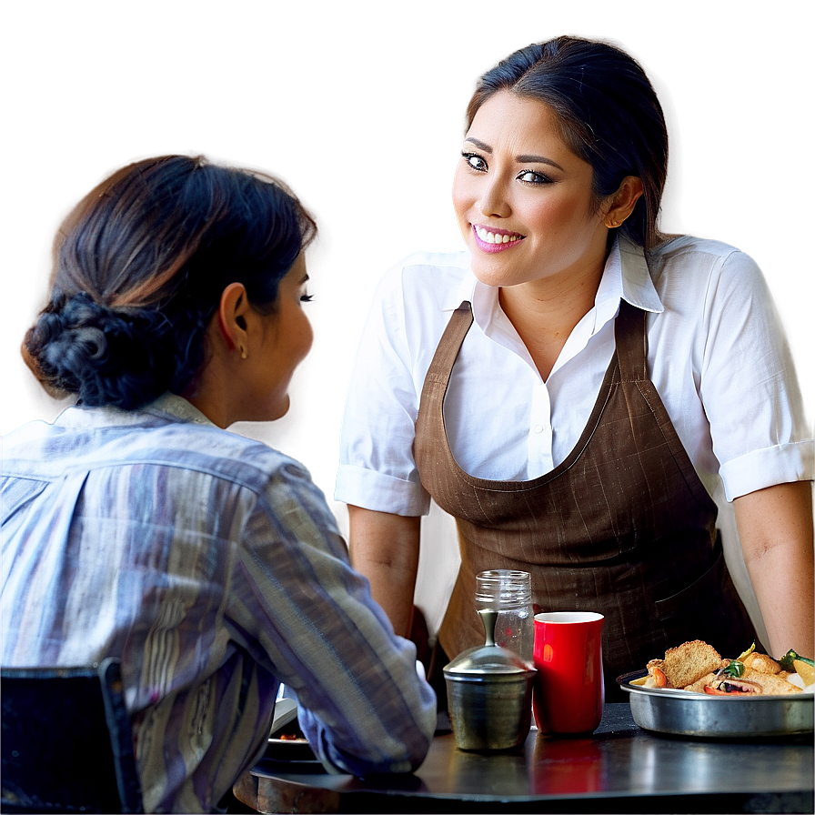 Waitress With Customers Png 06272024 PNG Image