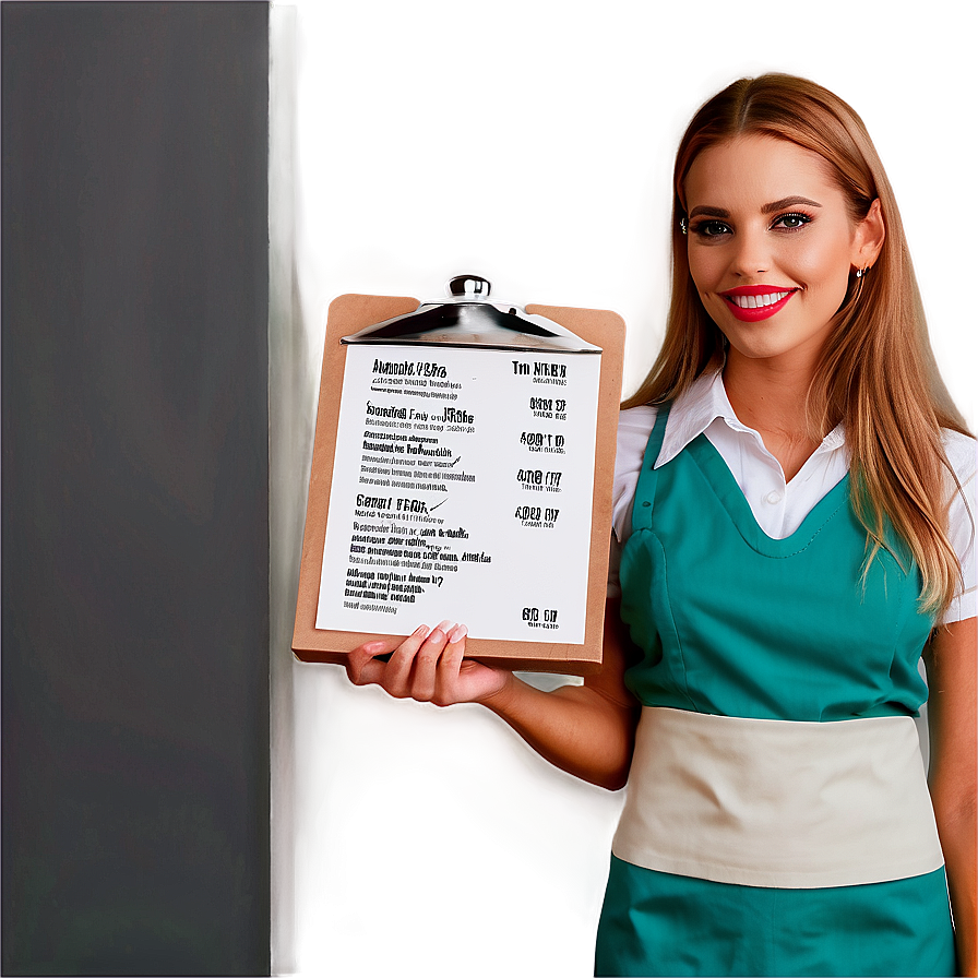 Waitress With Menu Png 62 PNG Image