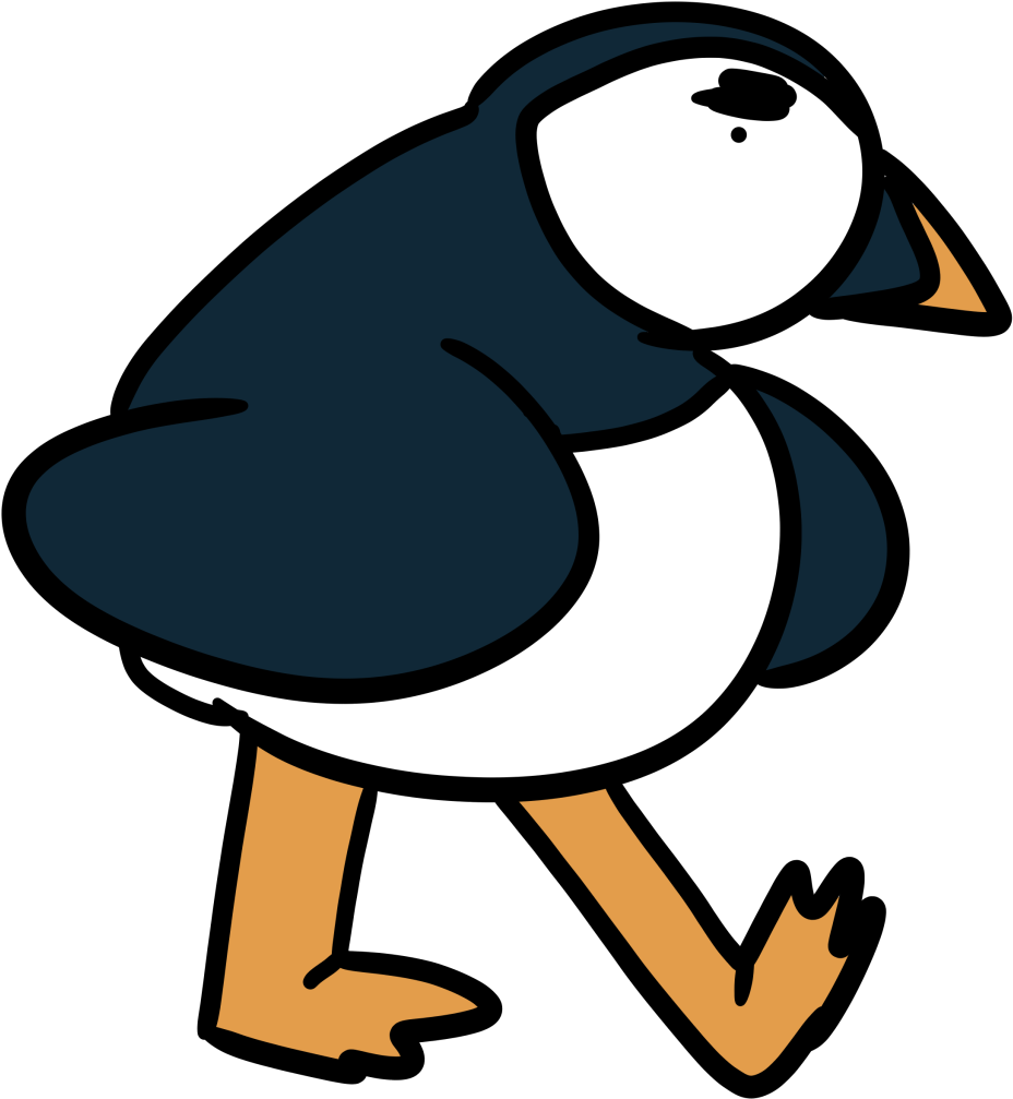 Walking Penguin Cartoon PNG Image