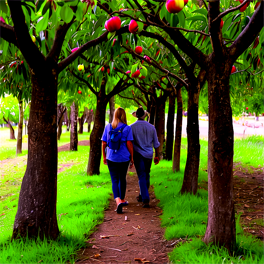 Walking Through An Orchard Png Jml9 PNG Image