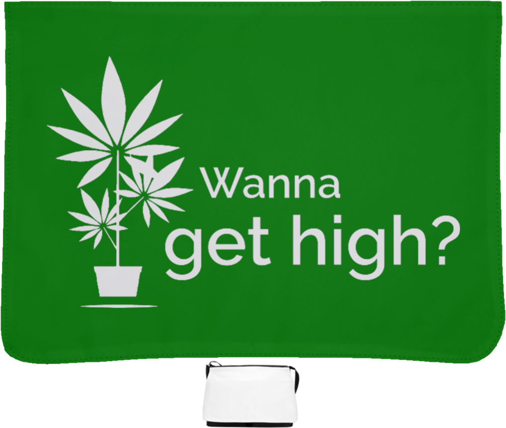 Wanna Get High Cannabis Bag Design PNG Image