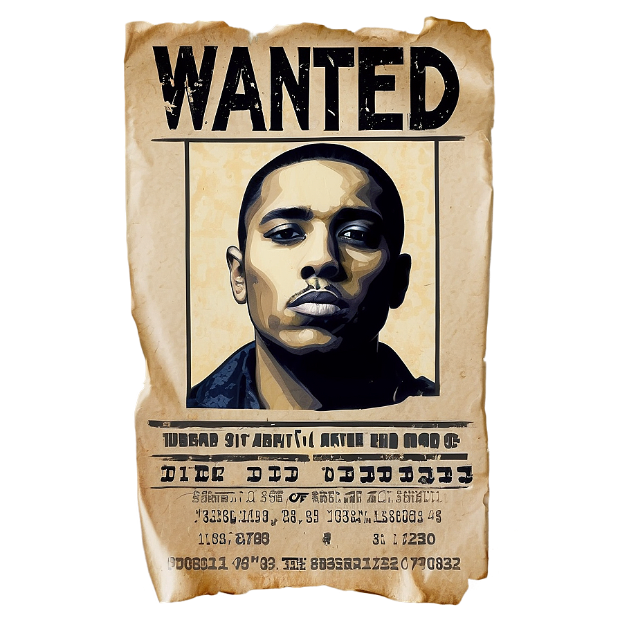 Wanted Gangster Poster Png 06112024 PNG Image