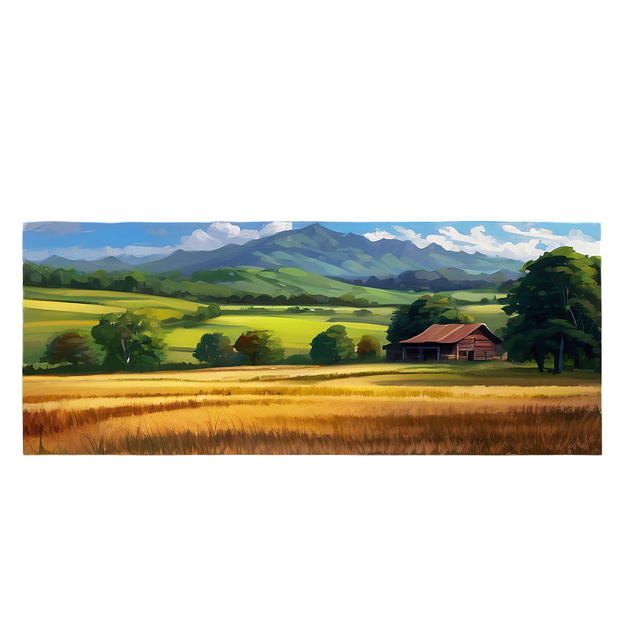 Warm Summer Countryside Landscape Png Abk PNG Image