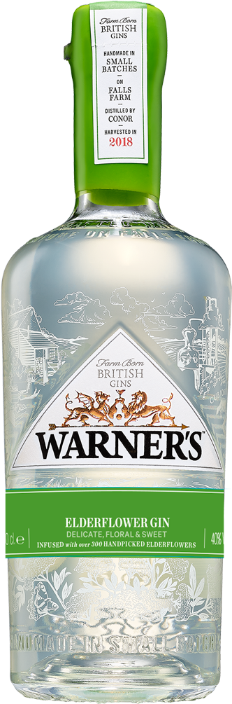 Warners Elderflower Gin Bottle2018 PNG Image