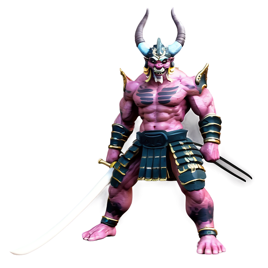 Warrior Oni With Naginata Png Vsn61 PNG Image