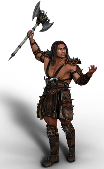 Warrior_with_ Axe PNG Image