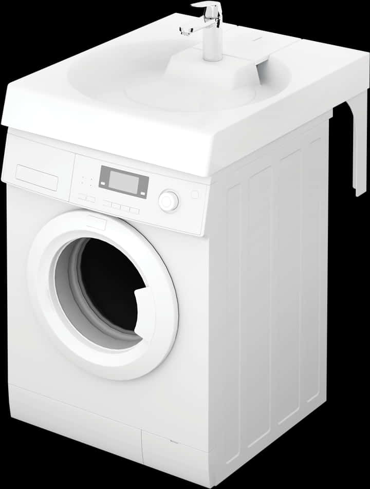 Washing Machinewith Built In Sink PNG Image