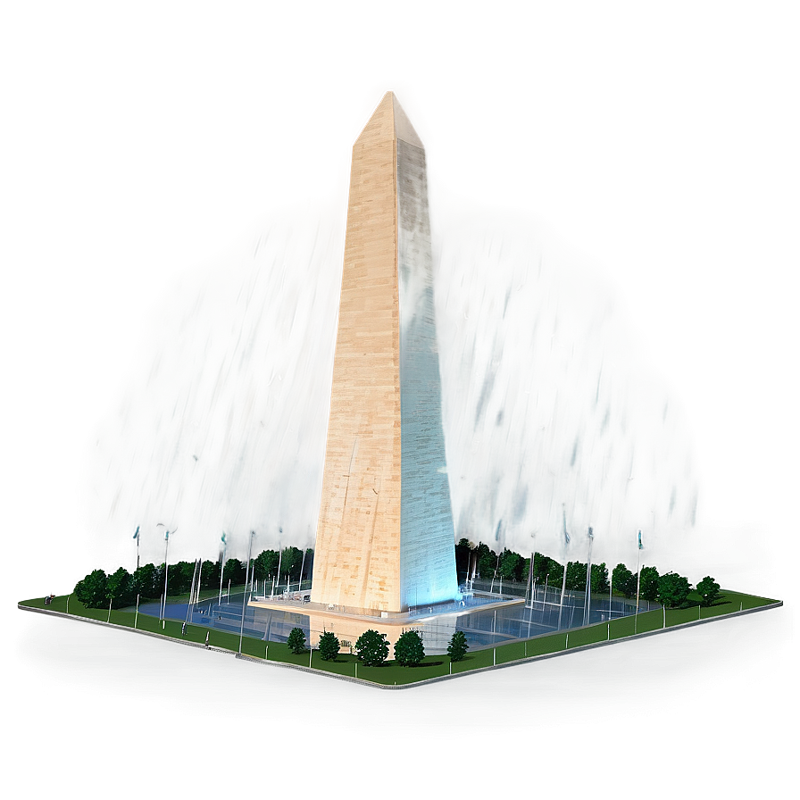 Washington Monument During Rain Png 06202024 PNG Image