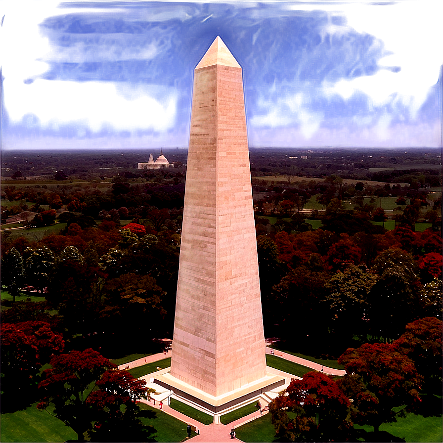 Washington Monument Encircled By Trees Png Xxa PNG Image