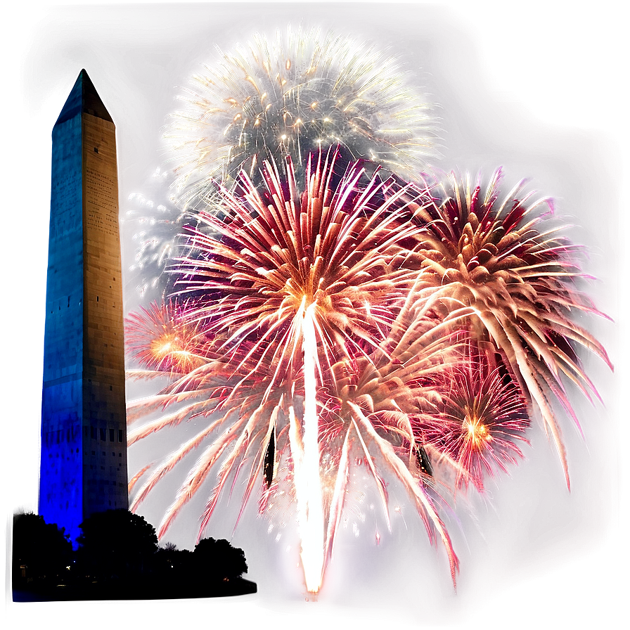 Washington Monument Fireworks Celebration Png 06202024 PNG Image