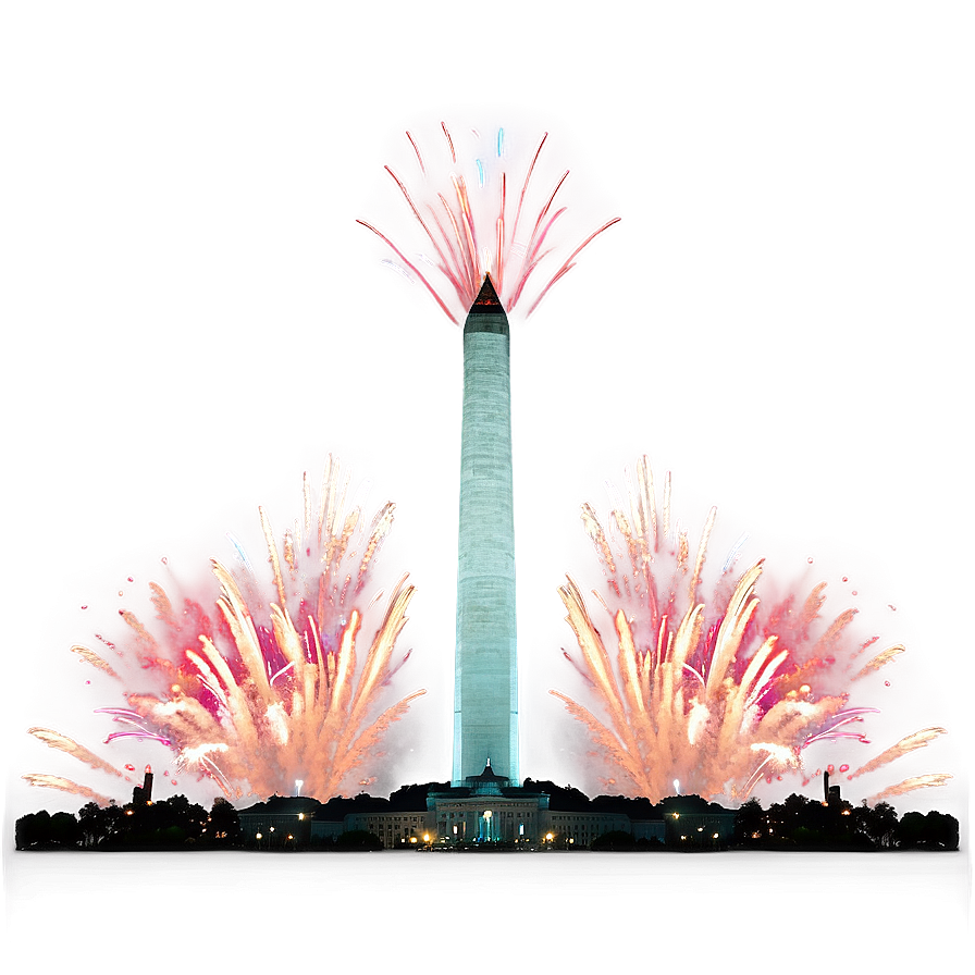 Washington Monument Fireworks Celebration Png 06202024 PNG Image