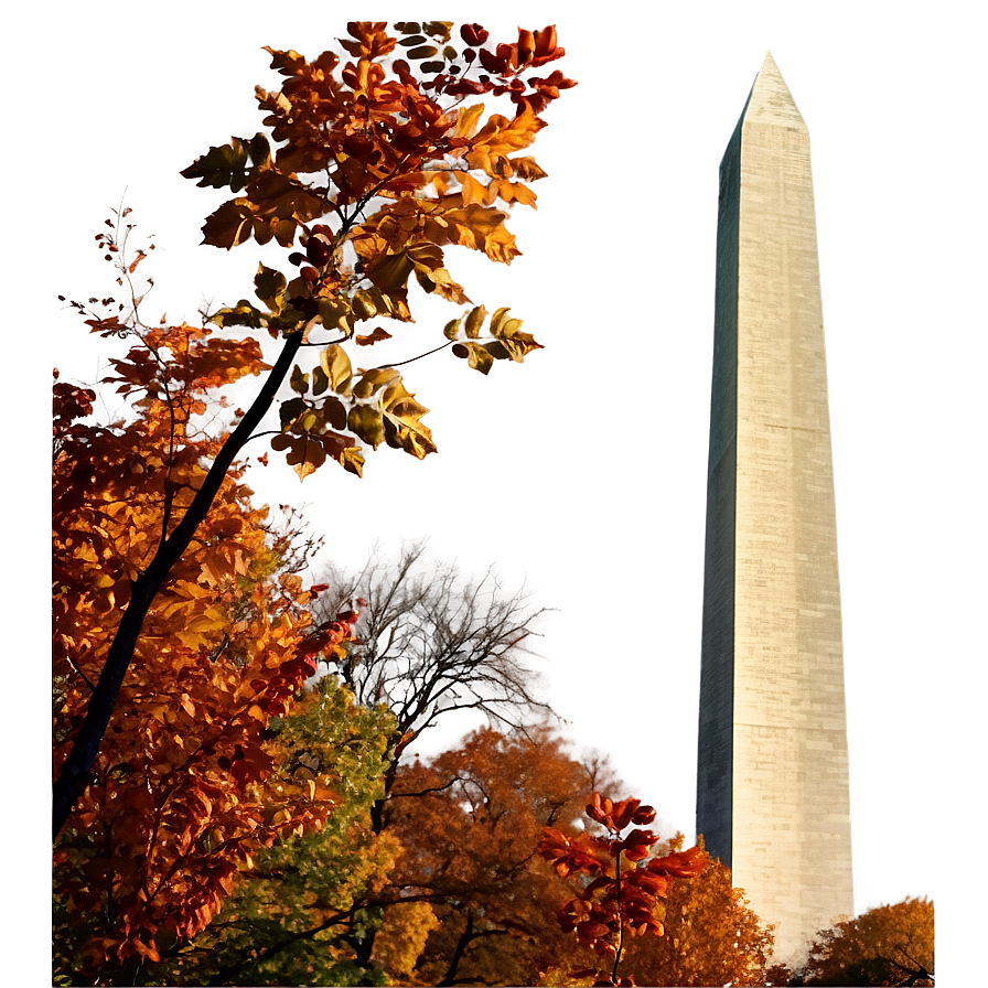 Washington Monument In Autumn Png Wty62 PNG Image