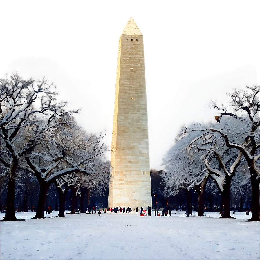 Washington Monument In Winter Wonderland Png 06202024 PNG Image