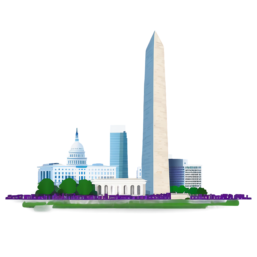 Washington Monument With City Skyline Png 97 PNG Image