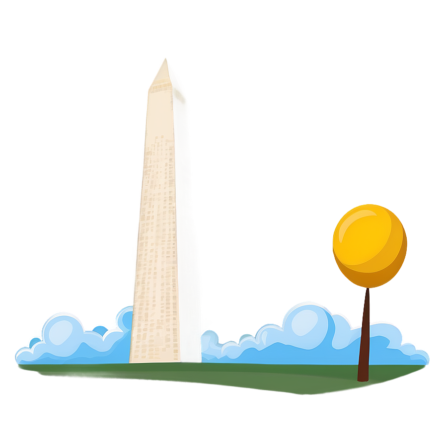 Washington Monument With Clouds Background Png Qbg89 PNG Image