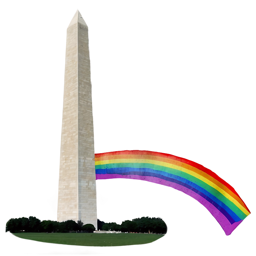 Washington Monument With Rainbow Background Png 64 PNG Image