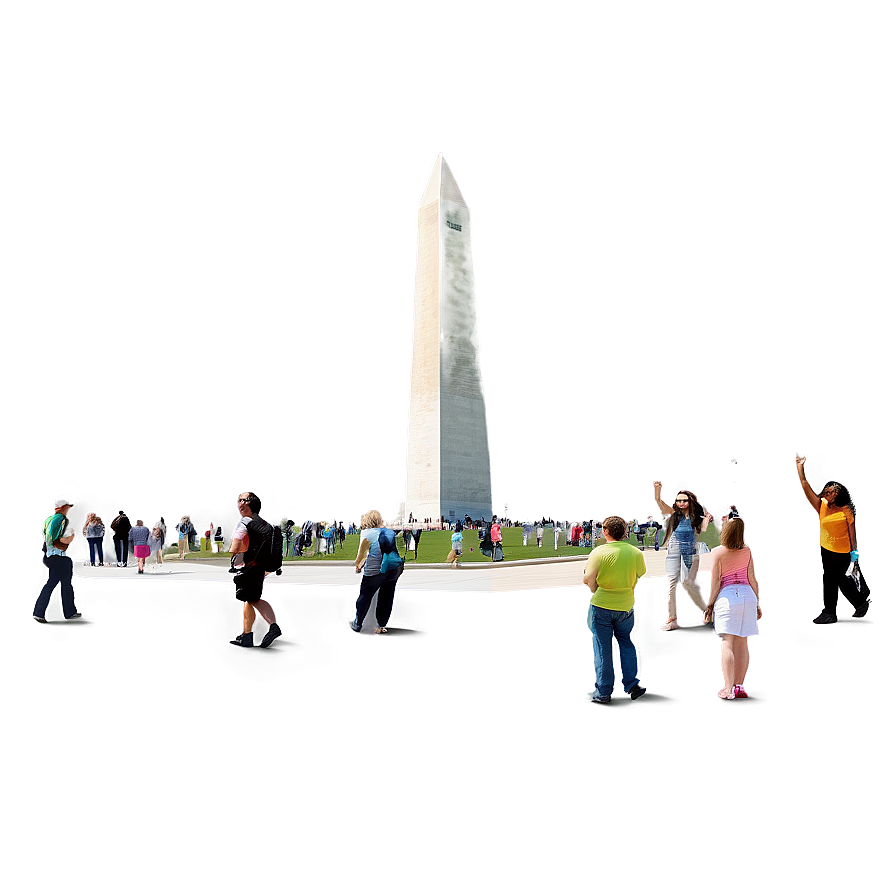 Washington Monument With Tourists Png Rpb PNG Image