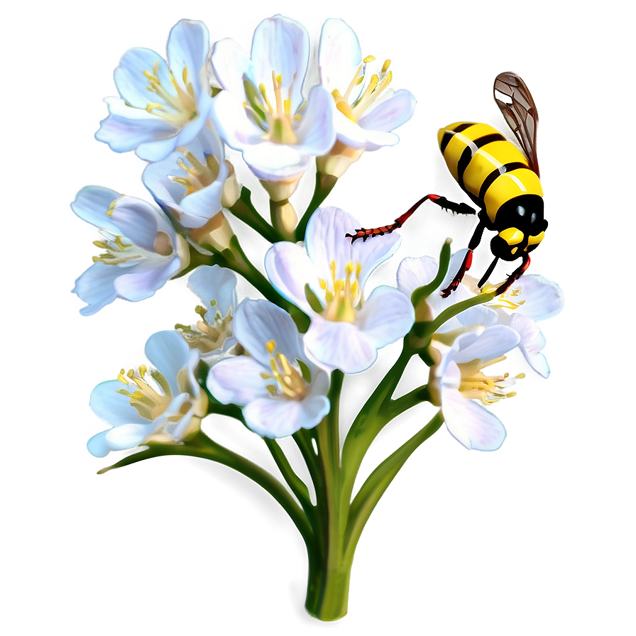 Wasp Pollinating Flower Png 80 PNG Image