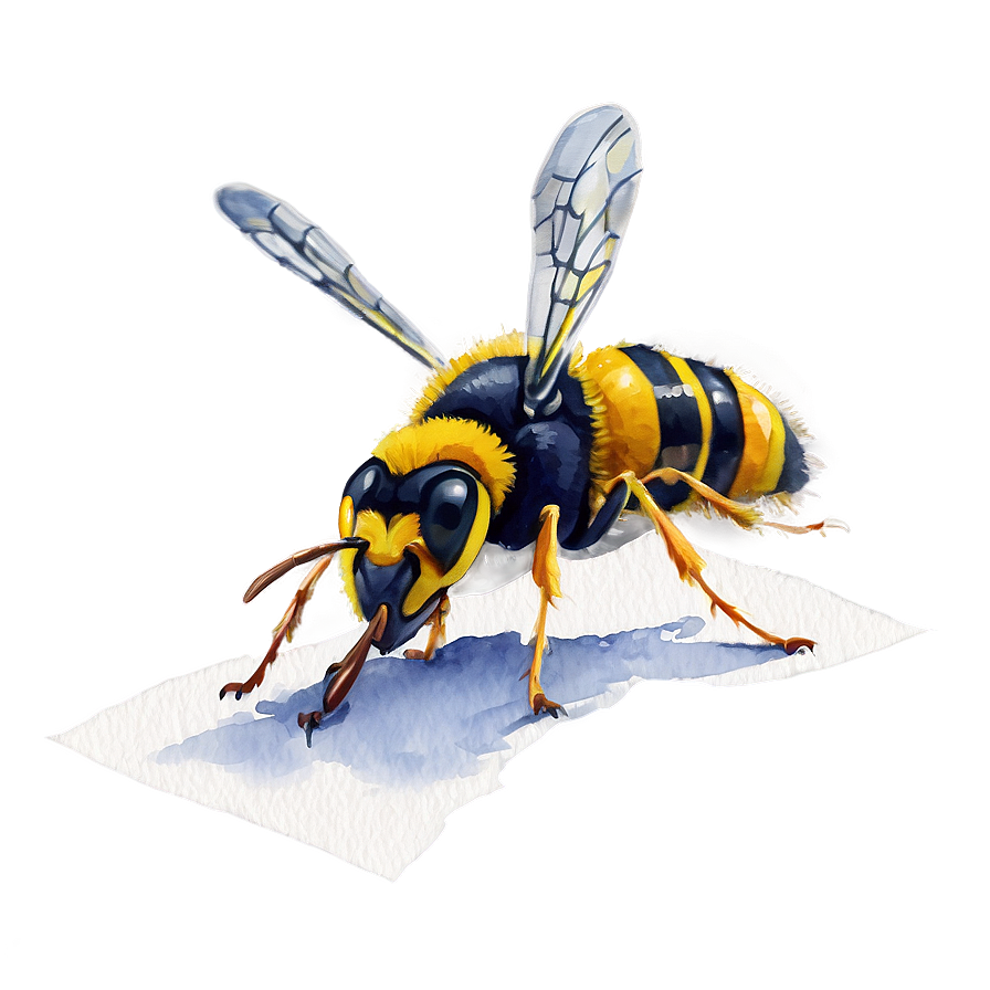 Wasp Watercolor Painting Png 19 PNG Image