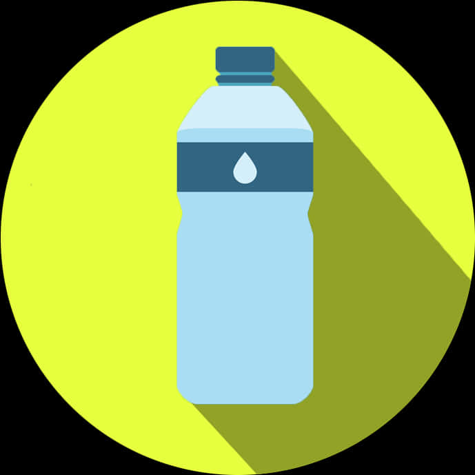 Water Bottle Icon Yellow Background PNG Image