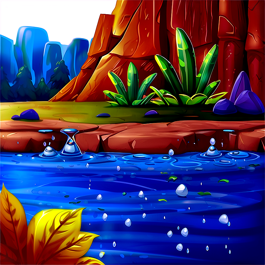 Water Cartoon Scene Png Jpw PNG Image