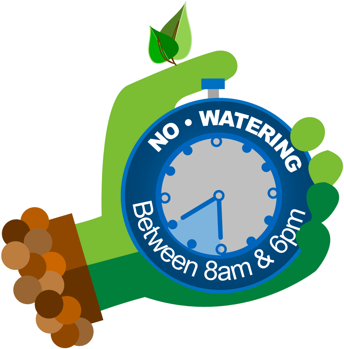 Water Conservation Clock Sign PNG Image