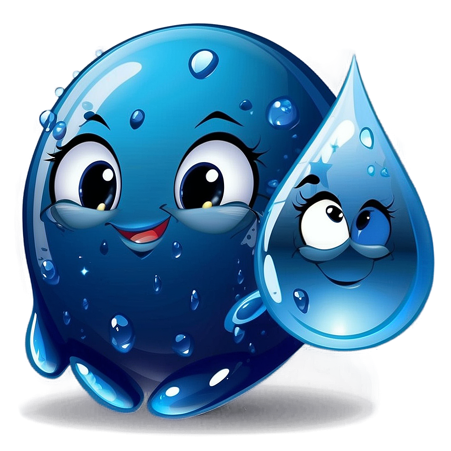 Water Drop Mascot Cartoon Png Sbx68 PNG Image